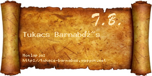 Tukacs Barnabás névjegykártya